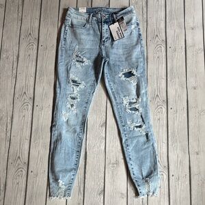 Rue21 Sky Blue Distressed Skinny Jeans